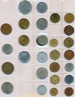73db vegyes magyar és külföldi fémpénz albumba rendezve, közte német, holland, spanyol pénzek T:vegy...