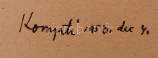 Komjáti-Wanyerka Gyula (1894-1958): Kezek. Vegyes technika, papír, jelzett, 19×24 cm