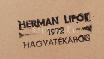 Herman Lipót (1884-1972): Vázlat rajz. Ceruza, papír, hagyatéki pecséttel, paszpartuban, 15×21 cm