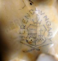Herendi porcelán malac, kézzel festett, hibátlan, jelzett, 6x4 cm