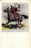 6 db RÉGI főleg használatlan motívumlap, Csernák Anna szignóval; 'Ősi magyar nemzeti viseletek&...