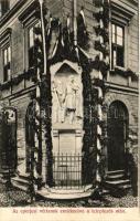 Eperjes, Vértanú emlékmű a leleplezés után, Tarnovszky Gy. üzlete; kiadja Divald Károly fia / martyr's monument after the inauguration, shop