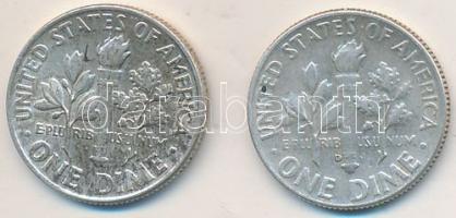 Amerikai Egyesült Államok 1964. 1D Ag (2x) T:2,2-
USA 1964. 1 Dime Ag (2x) C:XF,VF