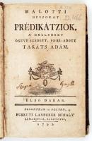 Takáts Ádám: Halotti huszon-ot Prédikátziók... I-II. Posonyban és Pesten, 1792, Füskuti Landerer Mih...