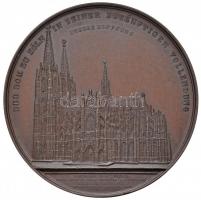 Német Államok / Köln 1851. "Kölni Dóm újjáépítése" Br emlékérem. Szign.: Jacques Wiener (59,5mm) T:2 apró ph. German States / Cologne 1851. "Cologne Cathedral restoration" Br medallion "DER DOM ZU KÖLN IN SEINER ZUKÜNFTIGEN VOLLENDUNG UNSERE HOFFNUNG - GESTOCHEN VON J. WIENER. NACH DEM VOM DOMBAUMEISTER E.F. ZWIRNER ERGÄNZTEN BAUPLANE. VERLAG VON F.C. EISEN IN KÖLN / JUBELFEIER AN 14 AUG. 1848 DER ERSTEN GRUNDSTEINLEGUNG DES DOMES ZU KÖLN AM 14 AUG. 1248 UNSERE FREUDE". Sign.: Jacques Wiener (59,5mm) C:XF small edge error