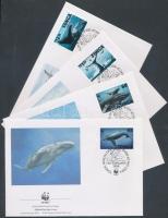 1996 WWF Hosszúszárnyú bálna sor Mi 1400-1403 4 FDC