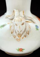 Herendi kos fejes váza, kézzel festett, jelzett, hibátlan, m:25,5 cm, d:19,5 cm