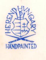 Herendi fehér porcelán rózsa, kézzel festett, hibátlan, jelzett, 8x6 cm