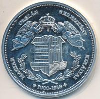 DN "Magyarország Keresztény Királyai / II. Lipót 1790-1792" Ag emlékérem (20,2g/0.333/38,36mm) T:PP ujjlenyomatos