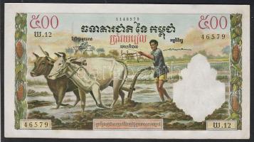 Kambodzsa/Királyság 1968. 500R ritkább szignatúra! T:I