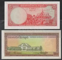Kambodzsa/Királyság 1962-63. III.kiadás teljes sor variánsok nélkül 5R,10R,100R,100R más típus,500R ...