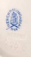 Herendi Szombathely feliratú és címerrel díszített porcelán tálka, hibátlan, jelzett, 14x12x4 cm