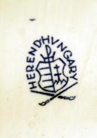 Herendi porcelán csizmás kandúr, kézzel festett, hibátlan, jelzett, m: 16 cm