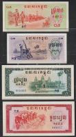 Kambodzsa/Kampuchea/Vörös Khmer kiadás 1975. teljes sor 0,1R, 0,5R, 1R, 5R, 10R, 100R 7 klf bankjegy...