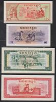 Kambodzsa/Kampuchea/Vörös Khmer kiadás 1975. teljes sor 0,1R, 0,5R, 1R, 5R, 10R, 100R 7 klf bankjegy...