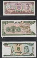 Kambodzsa 1990-92. teljes sor 50R, 100R, 200R, 500R, 1000R, 2000R 6 klf bankjegy T:I