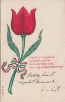 Tulipánt a magyarnak... / Hungarian propaganda card, tulip (ázott / wet damage)