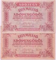 1946. 1.000.000AP (10x) benne egy fordított címeres T:vegyes