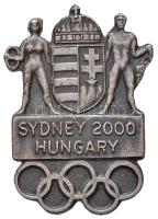 2000. "Sydney 2000 Hungary" hivatalos olimpiai ezüstözött fém jelvény (18x25mm) T:1,1-