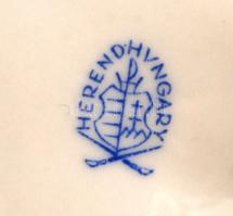 Herendi Viktória mintás füles tálka, kézzel festett, hibátlan, jelzett, 16x15 cm