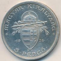 1938. 5P Ag "Szent István" T:2,2- felületi karc Adamo P8.1