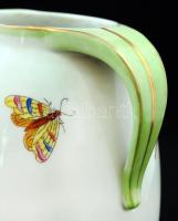 Herendi Viktória mintás porcelán füles váza, kézzel festett, hibátlan, jelzett, m: 21 cm