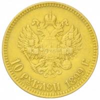Orosz Birodalom 1899. 10R Au "II. Miklós" (8.55g/0.900) T:2- erős karc
Russian Empire 1899...