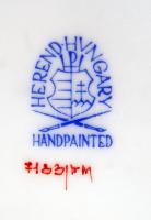 Herendi indiai kosár mintás porcelán füles váza, kézzel festett, hibátlan, jelzett, m: 20 cm