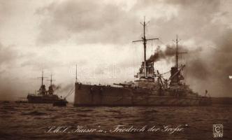 SMS Kaiser und Friedrich der Grosse; Kunstverlag Ludwig Carstens / German battleships