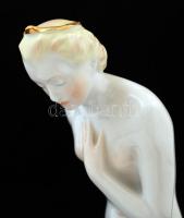 Herendi Békakirálylány, kézzel festett, hibátlan, jelzett, m: 28 cm