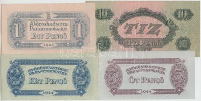1944. 1P-1000P (8xklf) "A Vörös Hadsereg Parancsnoksága" teljes sor T:vegyes, közte hajtat...