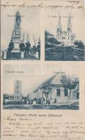 Törökszentmiklós, Városháza, Tűzoltó torony, Honvéd szobor, Római katolikus új templom; kiadja Kardos Lajos (EB)