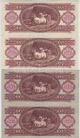 1962. 100Ft (2x) sorszámkövetők + 1992. 100Ft (2x) sorszámkövetők, nyomdai papírránccal T:I-,II,II-