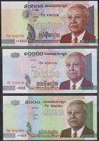 Kambodzsa 2001-02. teljes sor 50R,100R,500R,5000R,10.000R,50.000R 6 klf bankjegy T:I