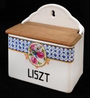 Gránit kerámia fűszertartó szett virágmintával díszítve, matricás, 9 db feliratozott tartóval, hibát...