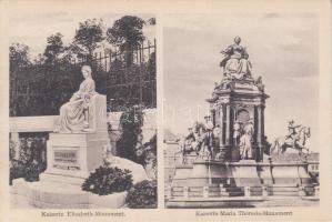 Vienna, Wien; Kaiserin Elisabeth und Maria Theresia Monument / statues (non PC) (Rb)