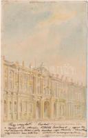 1899 Saint Petersbourg Winter Palace; hold to light, Nicholas II of Russia and Alexandra Feodorovna, litho (wet damage)