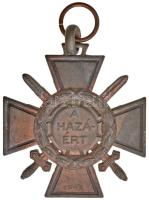 1942. "Tűzkereszt I. fokozata" bronzozott cink kitüntetés mellszalag nélkül T:2- Hungary 1942. "Hungarian Fire Cross 1st class" brass-plated zinc decoration without ribbon C:VF NMK 443