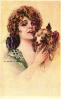 Art Deco Italian art postcard, Anna & Gasparini No. 335-5 s: T. Corbella