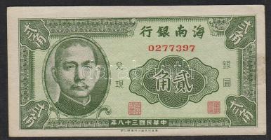 Kína/Provincial Bank/The Hainan Bank 1949. 20c T:I