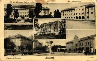 Kisvárda, Bessenyei György reálgimnázium vár, járásbíróság, Pénzügyőri laktanya, zárda (Rb)