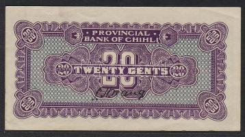 Kína/Provincial Bank/Bank of Chihli 20c T:I