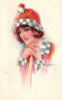 Art Deco postcard Erkal Nr. 343/5 s: Usabal