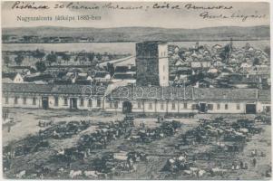 Nagyszalonta, 1885-ben, piac / in 1885, market (EB)