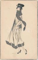 Unsigned Art Deco postcard