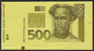 Horvátország 1993. 500K csak előlapi fázisnyomat T:I