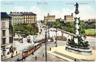 Vienna, Wien II/2. Praterstern, Tegetthoff monument / tram (fa)