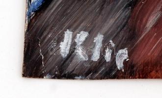 Olvashatatlan jelzéssel: Virág csendélet, tempera, karton, 32×31 cm