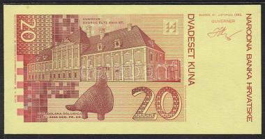 Horvátország 1993. 20K hátoldali + rész előoldali fázisnyomat T:I