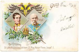 1898 Zur Erinnerung an das 50 jahr. Regierungsjubiläum Kaiser Franz Josef, litho (fa)